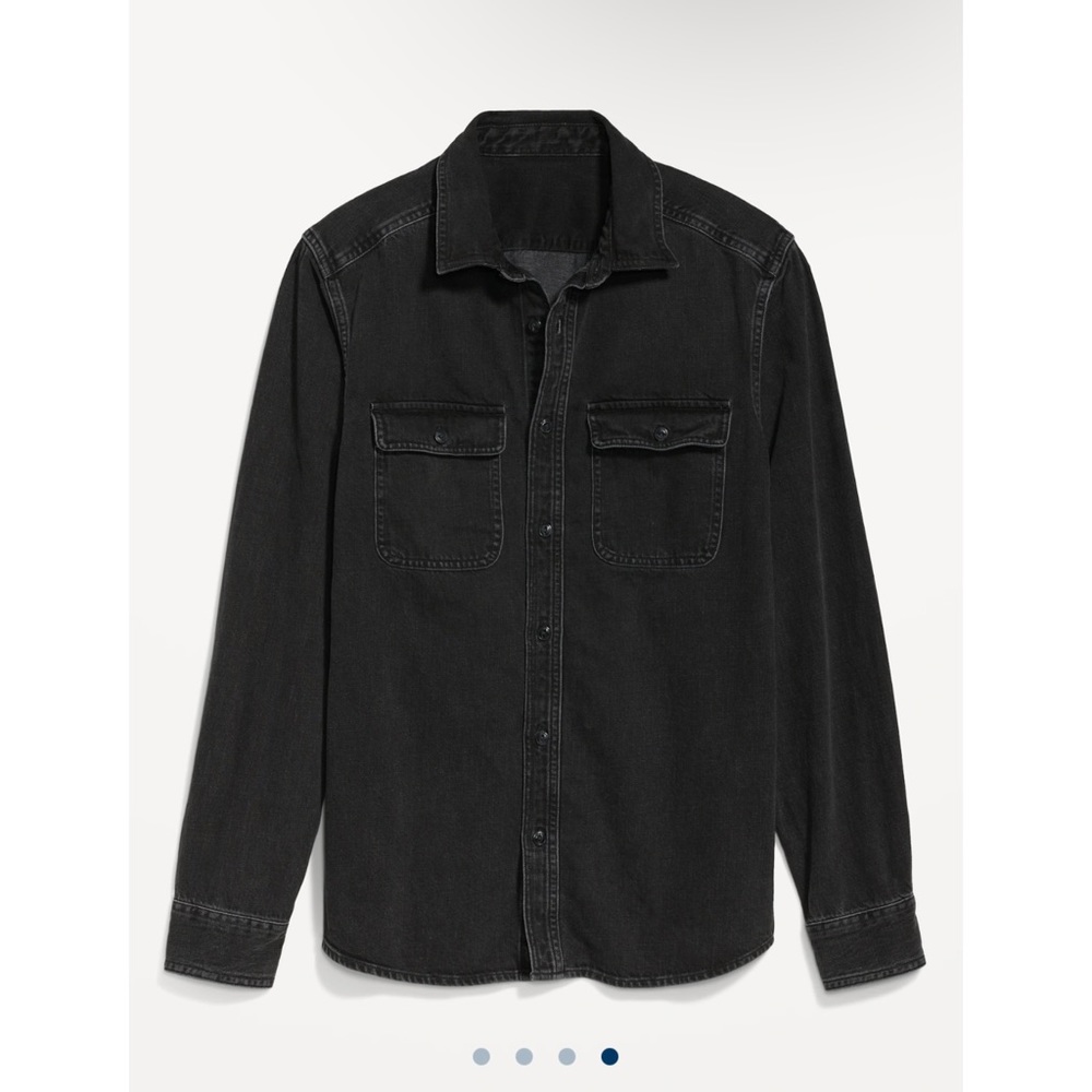 Old Navy mens black jean work shirt
